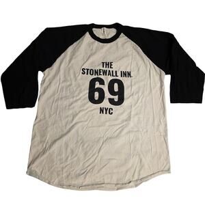 The Stonewall Inn NYC 69 Baseball Raglan Shirt XL White Black Pride